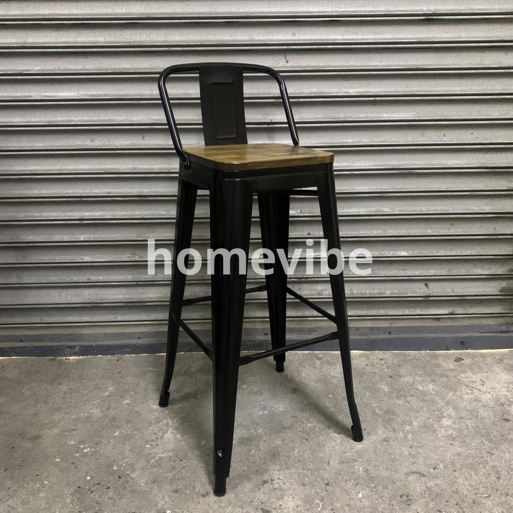 HV Gwen Tolix Barstool Wooden Seat