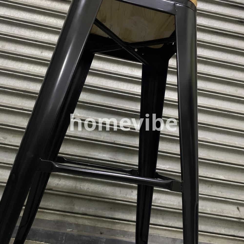 HV Larsen Tolix Barstool Wooden Seat
