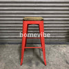 HV Larsen Tolix Barstool Wooden Seat