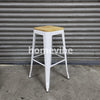 HV Larsen Tolix Barstool Wooden Seat