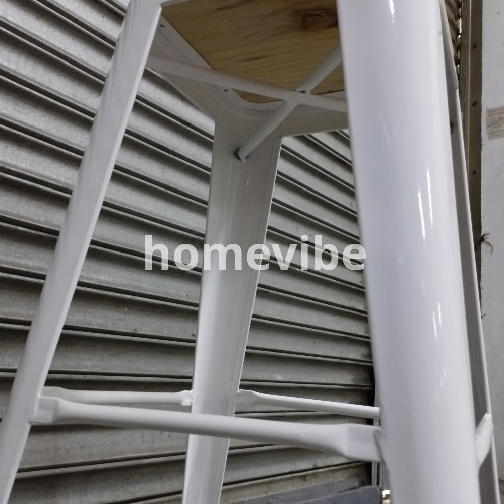 HV Larsen Tolix Barstool Wooden Seat