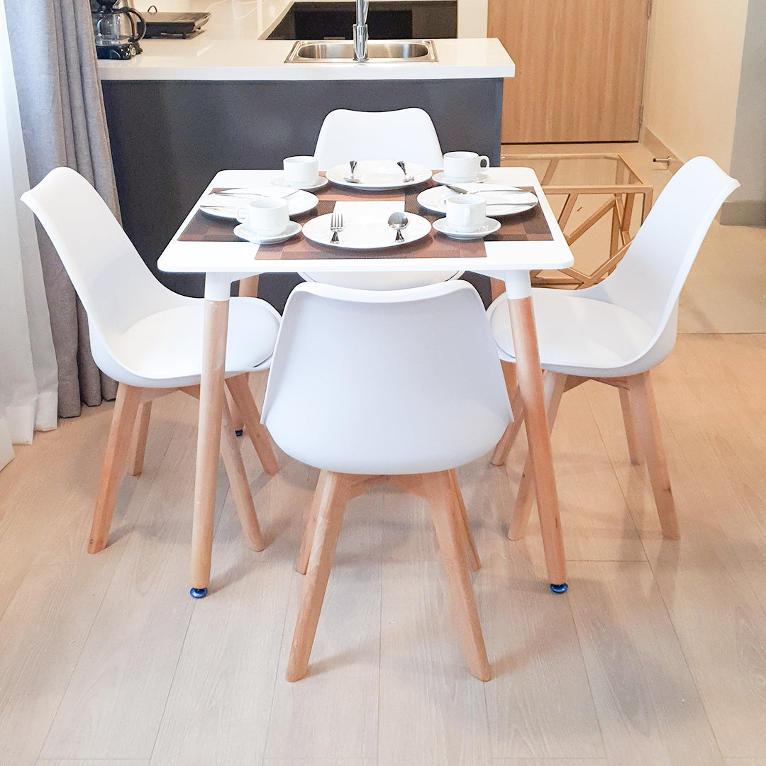 HV Viana Square Table + 4 Padded Chair Set | HomeVibe PH | Buy Online Furniture and Home Furnishings