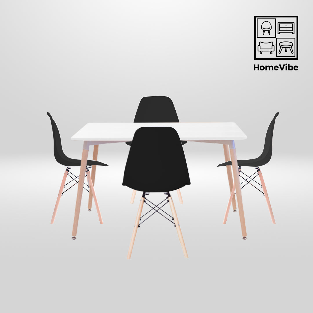 HV Karri Rectangle Table + 4 Eames Chair Set | HomeVibe PH | Buy Online Furniture and Home Furnishings