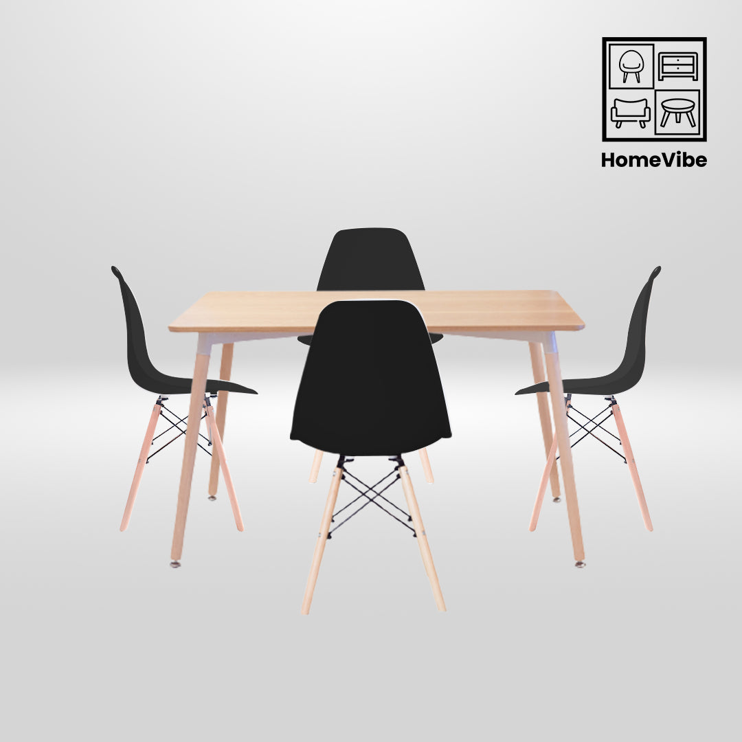 HV Karri Rectangle Table + 4 Eames Chair Set | HomeVibe PH | Buy Online Furniture and Home Furnishings