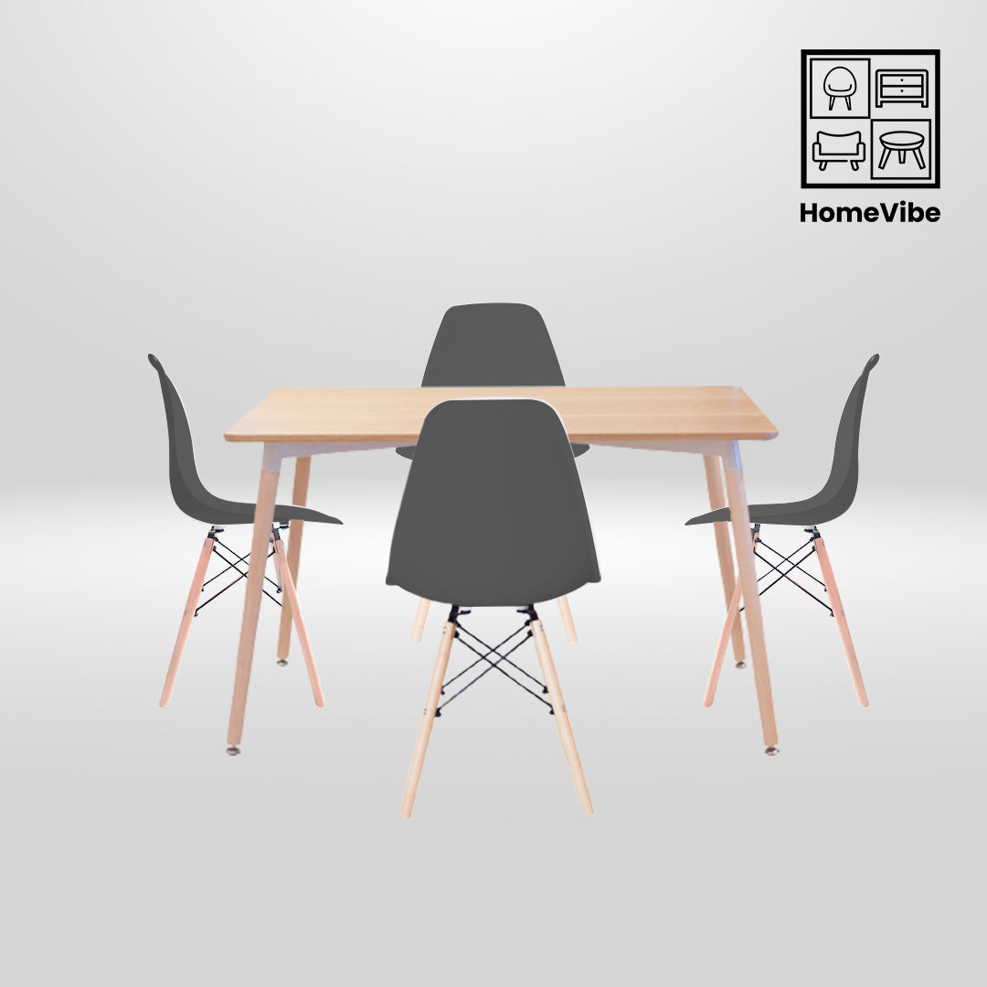 HV Soren Rectangle Table + 4 Eames Chair Set | HomeVibe PH | Buy Online Furniture and Home Furnishings
