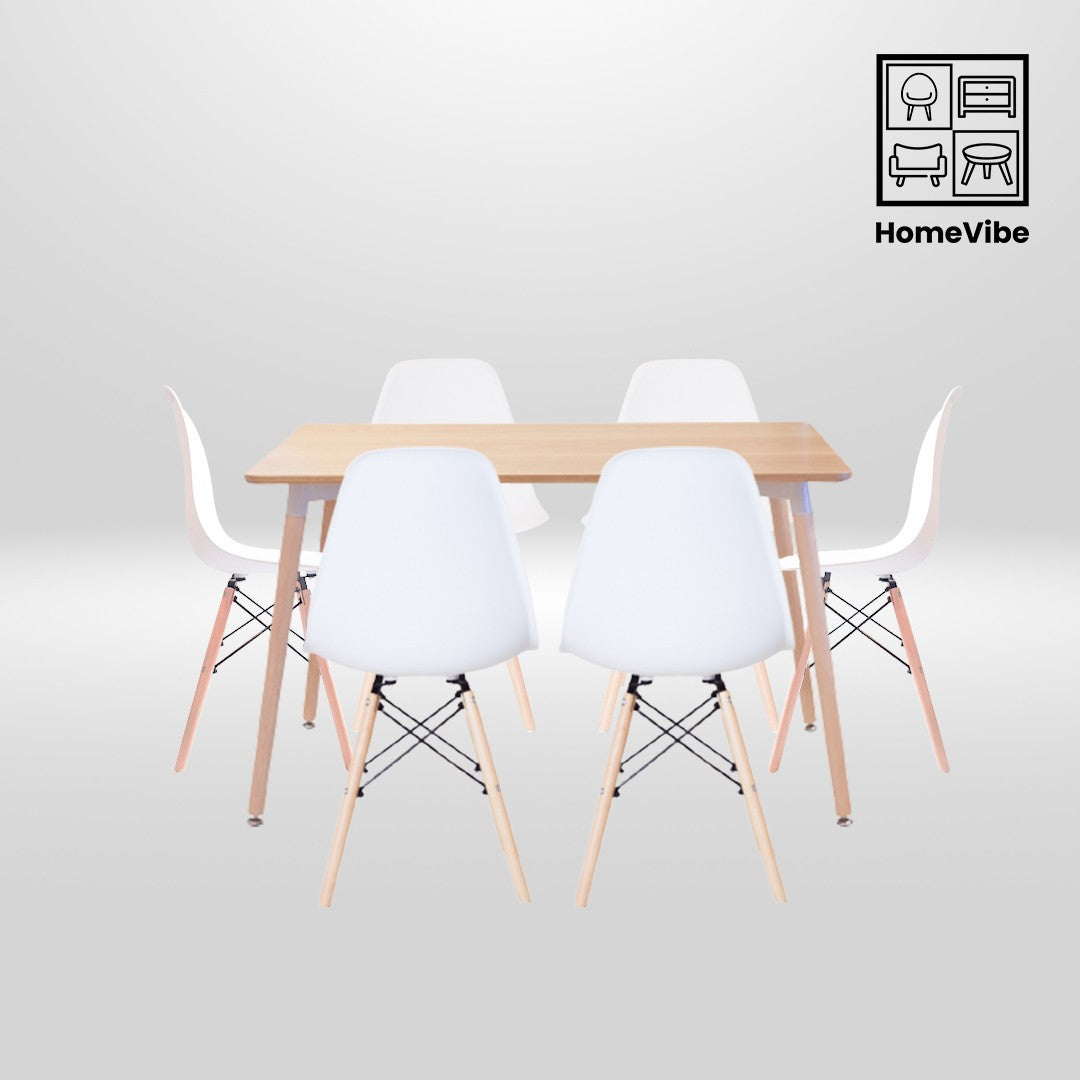 HV Karri Rectangle Table + 6 Eames Chair Set | HomeVibe PH | Buy Online Furniture and Home Furnishings