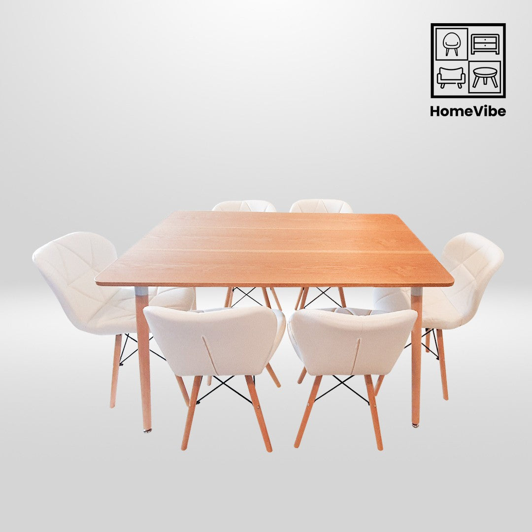 HV Karri Rectangle Table + 6 Butterfly Chair Set | HomeVibe PH | Buy Online Furniture and Home Furnishings