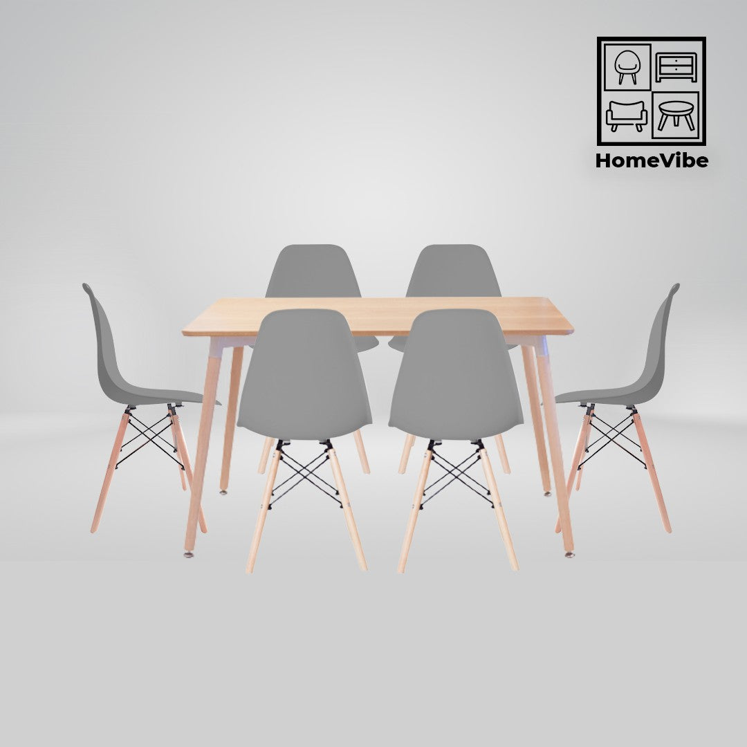 HV Soren Rectangle Table + 6 Eames Chair Set | HomeVibe PH | Buy Online Furniture and Home Furnishings