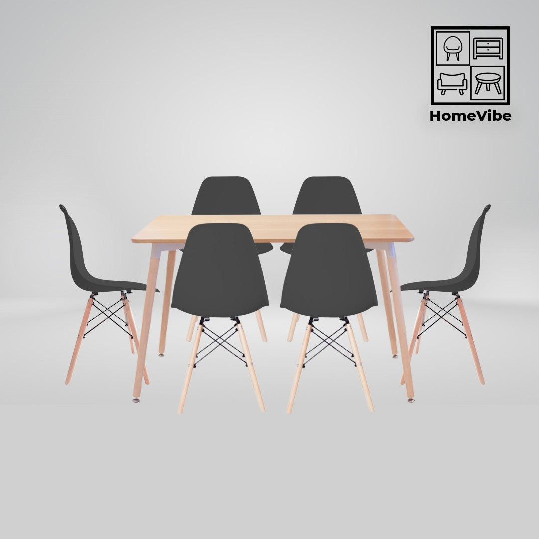 HV Soren Rectangle Table + 6 Eames Chair Set | HomeVibe PH | Buy Online Furniture and Home Furnishings
