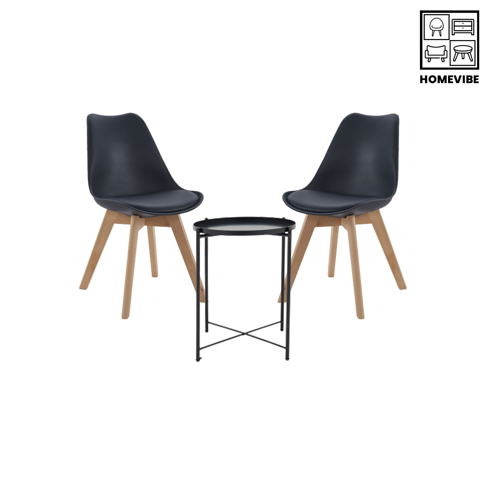 HV Cassie Steel Coffee Table + 2 Padded Chair Set | HomeVibe PH | Buy Online Furniture and Home Furnishings