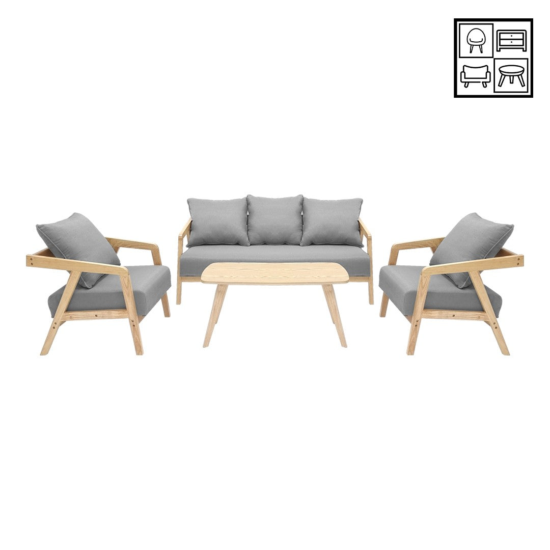 HV Annika Nordic Sofa Set +  HV Cassie Steel Coffee Table