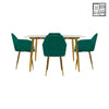 HV Asha Marble Rectangle Table + 4 Velvet Chair Set