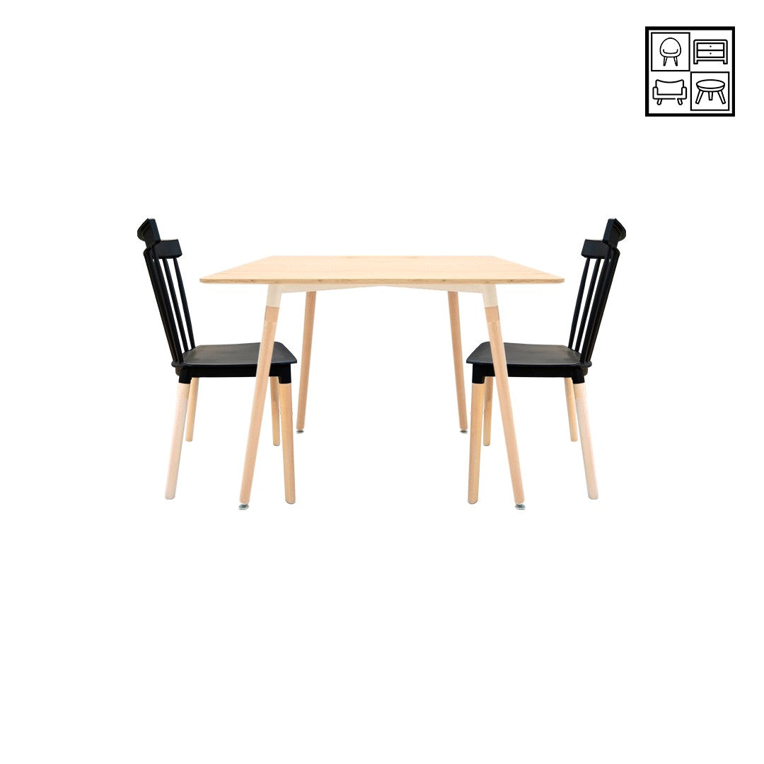 HV Viana Square Table + 2 Katrina Chair Set
