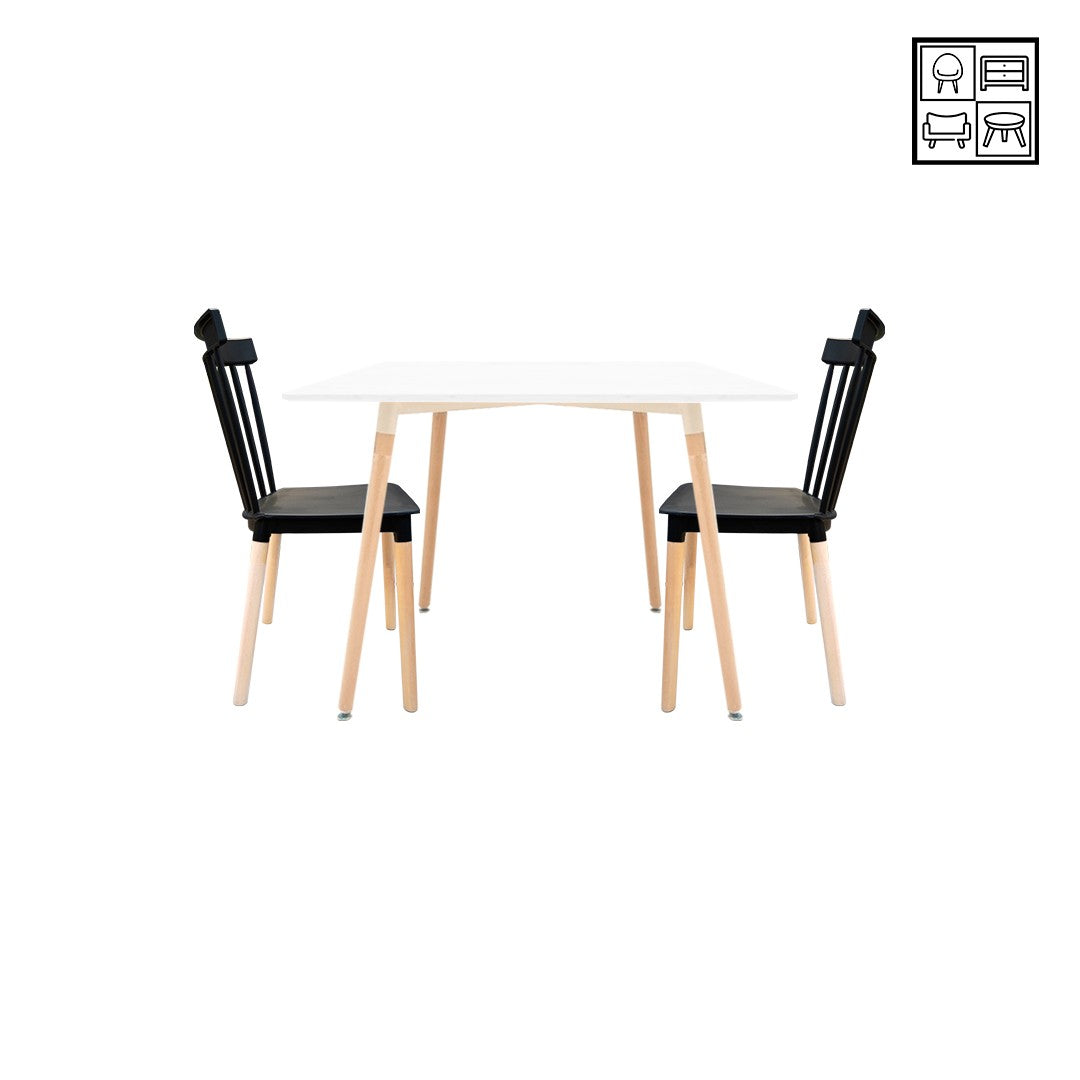 HV Viana Square Table + 2 Katrina Chair Set