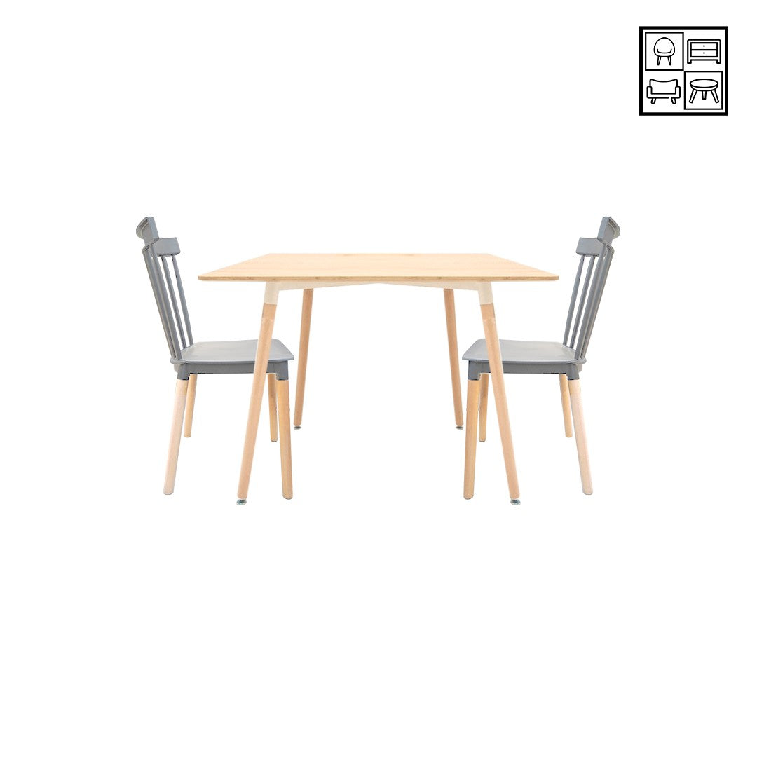 HV Viana Square Table + 2 Katrina Chair Set
