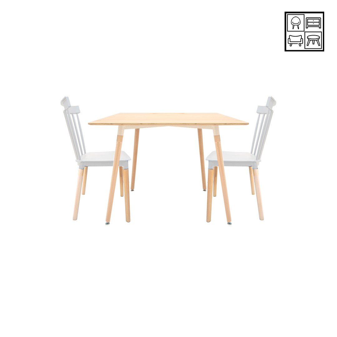 HV Viana Square Table + 2 Katrina Chair Set