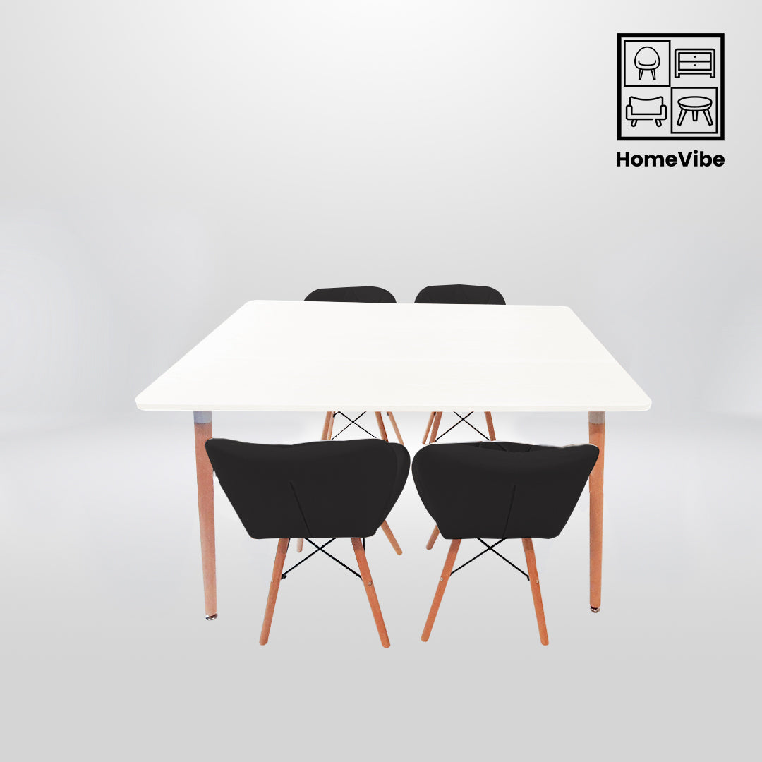 HV Soren Rectangle Table + 4 Butterfly Chair Set | HomeVibe PH | Buy Online Furniture and Home Furnishings