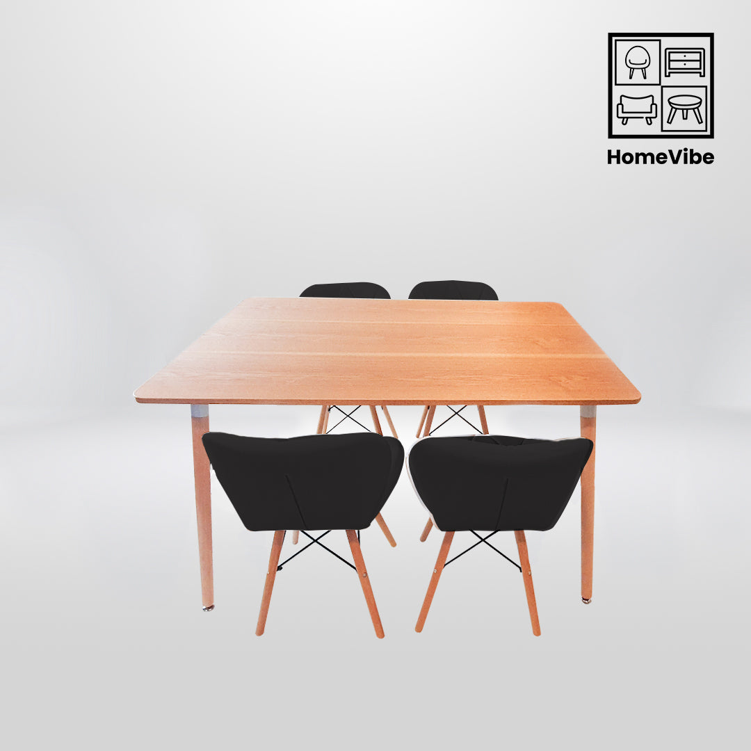 HV Soren Rectangle Table + 4 Butterfly Chair Set | HomeVibe PH | Buy Online Furniture and Home Furnishings