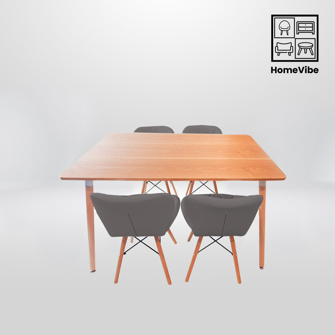 HV Soren Rectangle Table + 4 Butterfly Chair Set | HomeVibe PH | Buy Online Furniture and Home Furnishings
