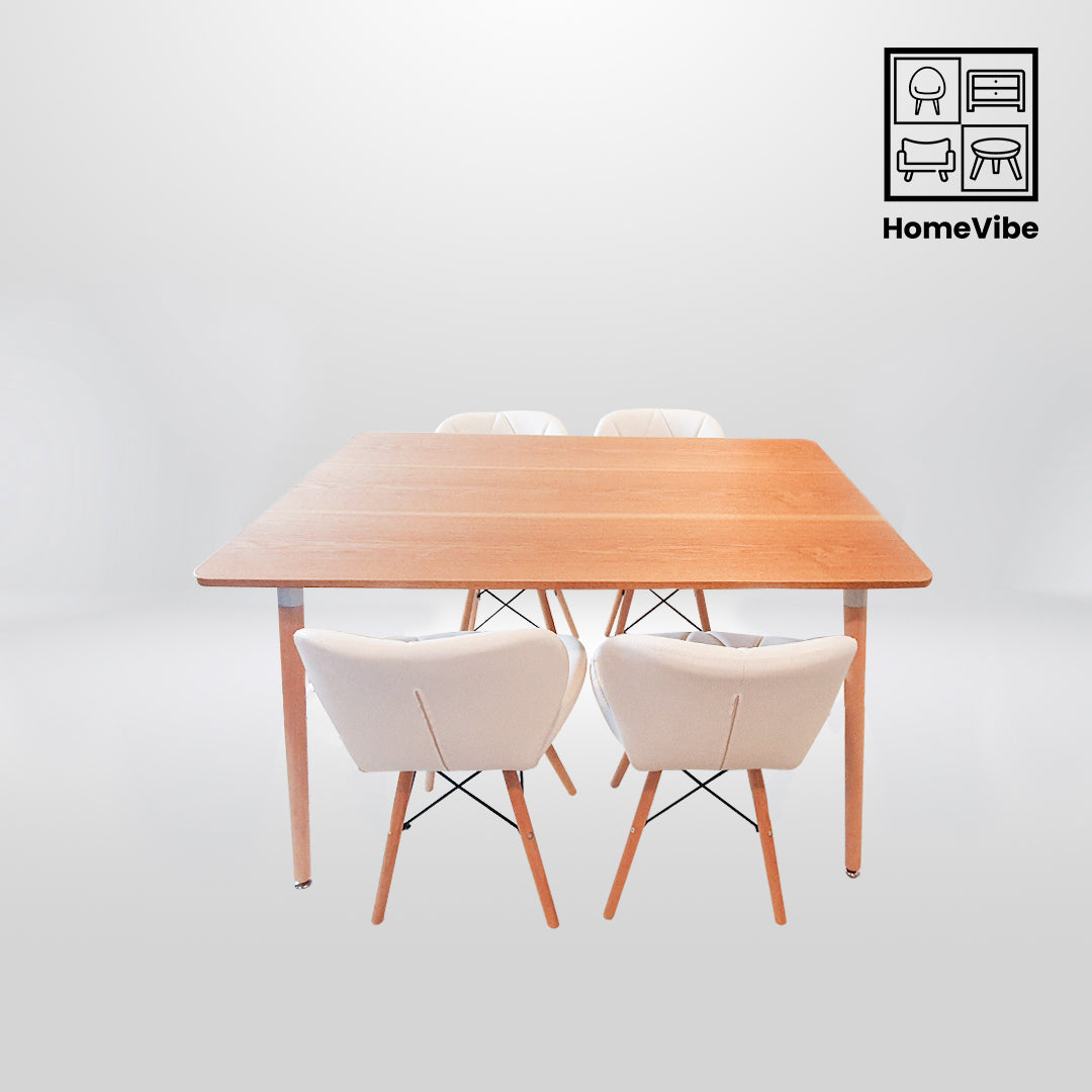 HV Xylia Rectangle Table + 4 Butterfly Chair Set | HomeVibe PH | Buy Online Furniture and Home Furnishings